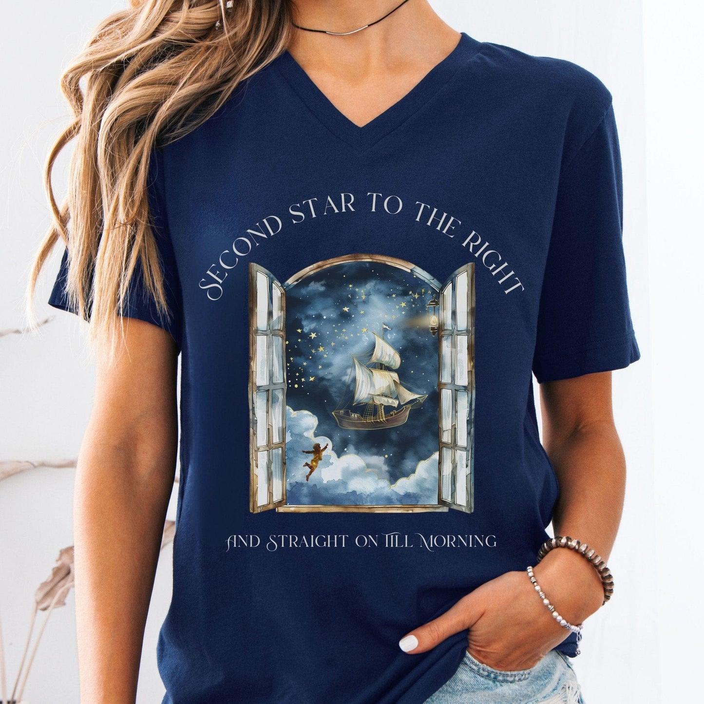 V-neck Navy / S Second Star to the Right Peter Pan V-Neck The Mystic Eden