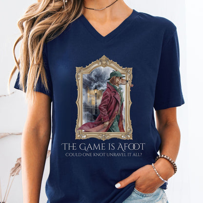 V-neck Navy / S The Game Is Afoot Sherlock Holmes V-neck The Mystic Eden