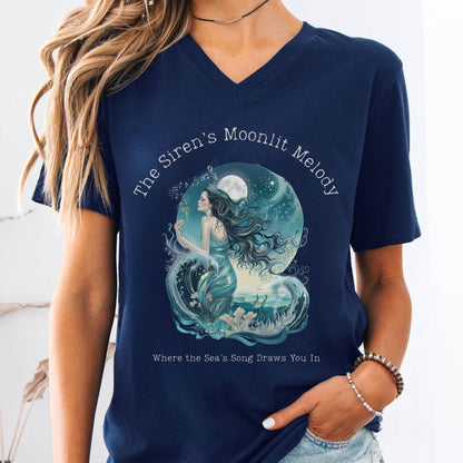 V-neck Navy / S The Siren’s Moonlit Melody Mythology V-neck The Mystic Eden