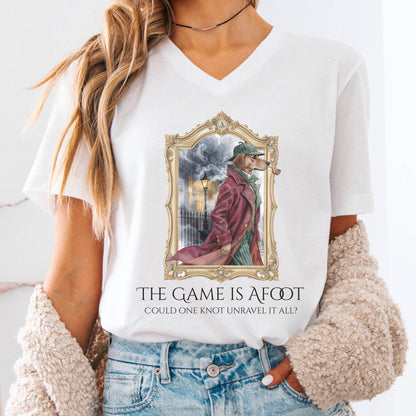 V-neck White / S The Game Is Afoot Sherlock Holmes V-neck The Mystic Eden